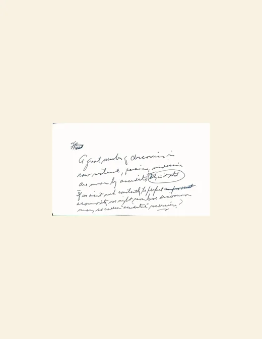 A small handwritten note