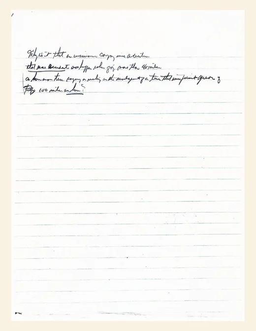 Notes on lined paper